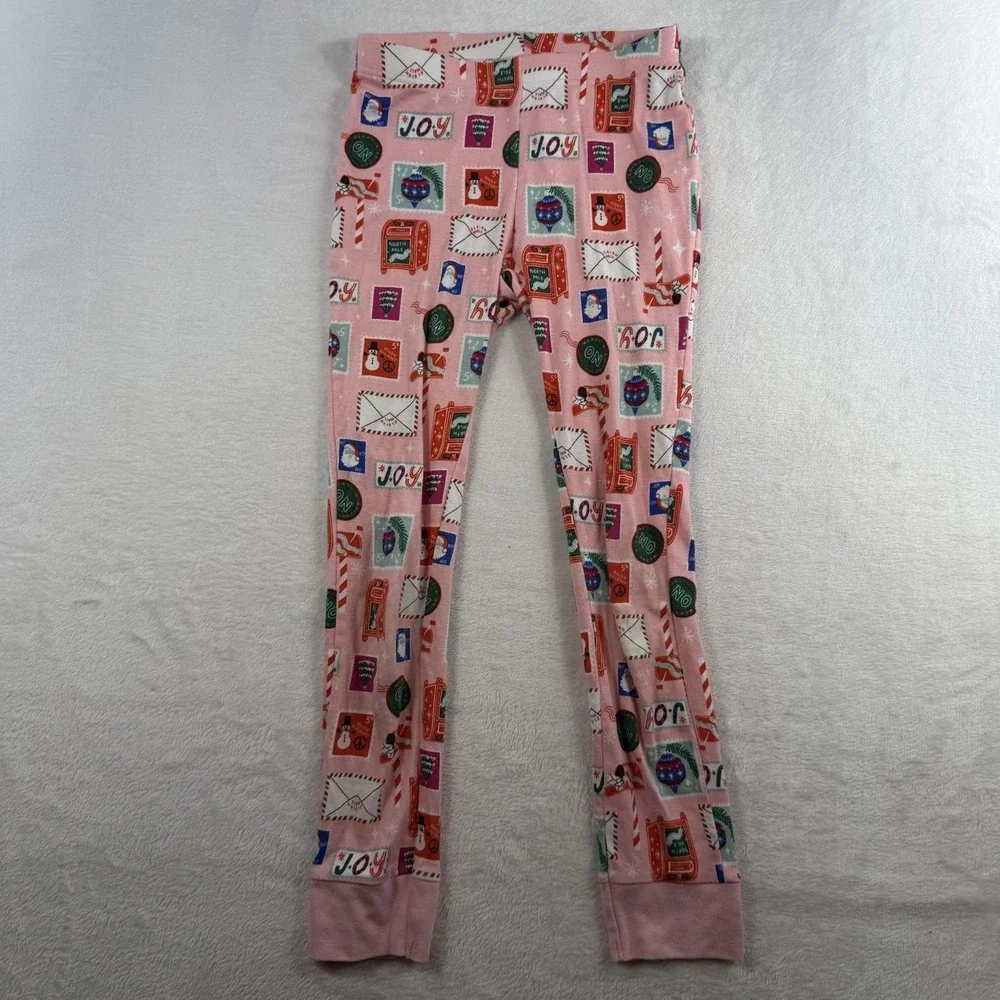 Old Navy Kids L‎ 10 Pajamas Set 2 Piece Holiday Christmas Pink Matching Snug-Fit